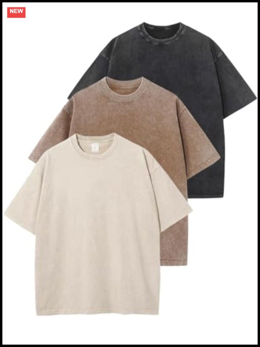 Oversized Acid Wash Cotton Tee Baggy Drop Shoulder Vintage T-Shirt